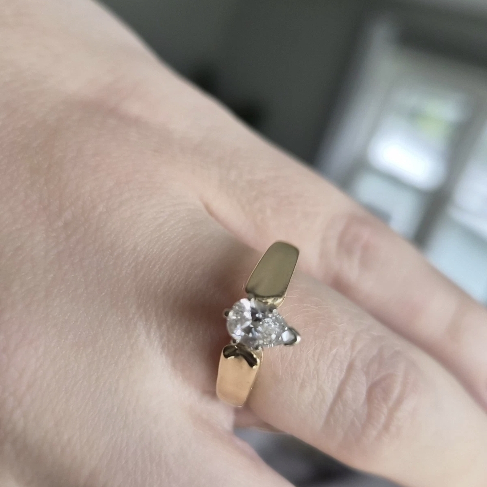 14k Natural Diamond Engagement Ring Size 7